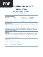 Akinduro Francisca Kemisola: Registered Nurse