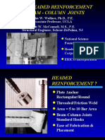 Use of Headed Reinforcement in Beam - Column Joints