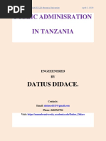 Public Administration in Tanzania by Datius Didace