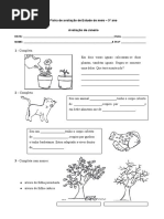 1 - Completa.: Ficha de Avaliação de Estudo Do Meio - 3º Ano