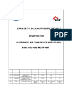 Mechanical Specification - Instrument Air Compressor