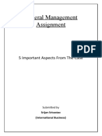 General Management Assignment: 5 Important Aspects From The Case