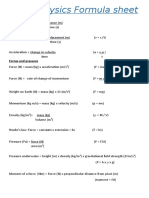 iGCSE Physics Formula Sheet: Motion