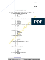 Biology 2014: Section "A" (Multiple Choice Questions)