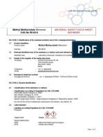 Methyl Methacrylate Monomer CAS No 80-62-6: Material Safety Data Sheet Sds/Msds