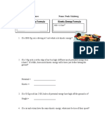 Potential and Kinetic Energy Worksheet RHS