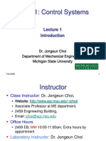 ME451: Control Systems: Dr. Jongeun Choi Department of Mechanical Engineering Michigan State University