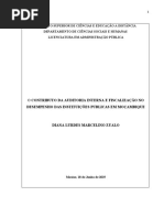 O Contributo Da Auditoria Interna e Fiscalização No Desempenho Das Instituições Publicas em Moçambique