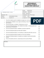 0734 Refrigerant Installation Checklist