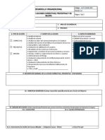 Formato Accion Correctiva Preventiva y de Mejora 2015