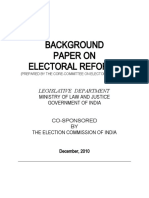 Background Paper On Electoral Reforms: Legislative Department