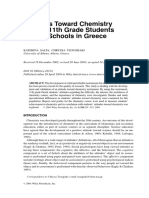 Attitudes Toward Chemistry Among 11th Grade Students in High Schools in Greece