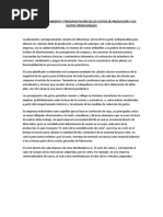 ENSAYO DE Planeamiento y Presupuestación de Los Costos de Producción y Los Gastos Operacionales