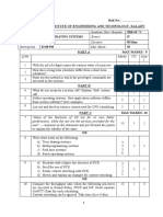 Q.No Marks CO Leve L: Series Test Academic Year / Semester Subject Branch Date of Exam Duration Starting Time Max. Marks