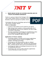 Unit V Cluster Analysis