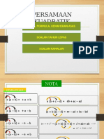 Persamaan Kuadratik: Nota, Formula, Kemahiran Asas