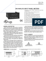 Model Pax - 1/8 Din Analog Input Panel Meters: C Us Listed Us Listed