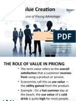 Value Creation: The Source of Pricing Advantage