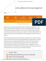 Preparing Data For Analysis Using Excel