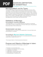 Marriage (Nikah) - Definition, Types and Essentials