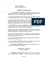 Affidavit of Desistance I, MARY JANE G. ONOGON, of Legal Age, Filipino Citizen, Single