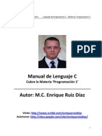 Lenguaje C, Manual de Programacion - M.C. Enrique Ruiz Diaz