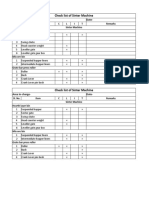 Check List of Sinter Machine: Area In-charge-Date