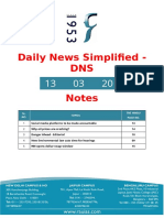 Daily News Simplified - DNS Notes: SL. NO. Topics The Hindu Page No