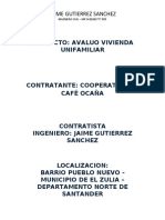 Informe Técnico de Avalúo de Vivienda Unifamiliar Yurjely