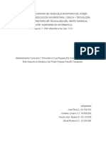 Mantenimiento Preventivo y Correctivo Del Instituto Nacional de Transporte Terrestre (INTT) .