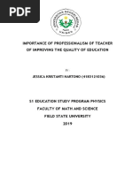 Importance of Professionalism of Teacher of Improving The Quality of Education