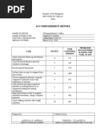 Accomplishment Report: Task Output Time Consumed (Minutes) Problems Encountered in Doing The Task, If Any