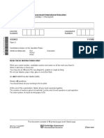 Cambridge Secondary Checkpoint - Science (1113) October 2019 Paper 2