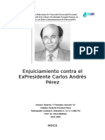 Enjuiciamiento Contra El Expresidente Carlos Andres Perez