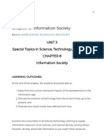 Chapter 8: Information Society: Unit 3 Special Topics in Science, Technology, and Society Information Society