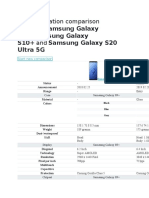 Samsung Galaxy S20 Ultra 5G Comparison