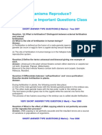 How Do Organisms Reproduce Important Questions PDF