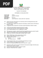 Course Code: Course Title: Credit Unit: Time Allowed: 2 Hours Instruction