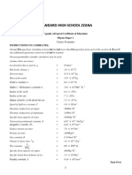 Standard High School Zzana: P510/1 Physics Paper 1