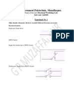 Government Polytechnic, Muzaffarpur: Name of The Lab: Electrical Workshop Lab