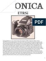 Bronica ETR-Si Medium Format Film Camera Owners Manual