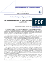 Les Politiques Publiques Au Maroc Et La Question Des Enfants en Difficulté