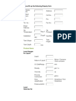 Enquiry Sheet Level