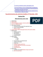 Top Priority Business Plan Submission Deadline 11 November, 2010