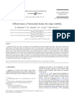 Effectiveness of Horizontal Drains For Slope Stability