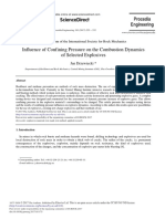 Influence of Confining Pressure On The Combustion Dynamics of Selected Explosives