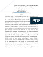 A Survey Study On Identifying Motivational and De-Motivational Factors That Affect English Language Learning at Intermediate Level Ms. Naureen Mumtaz