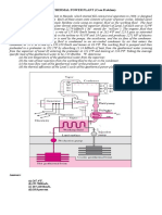 Geothermal Power Plant (Case Problem) : Answers: (A) 267.4°F, (B) 29.7Mbtu/H, (C) 187,120 LBM/H, (D) 10.8 Percent