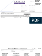 Blood Glucose Report: Test Normal Range Unit