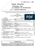 Indian Standard: Criteria For Structural Design of Penstocks